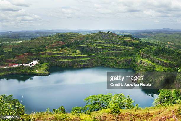 view of blue lake in liberia, west africa. - liberia fotografías e imágenes de stock