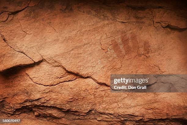 anasazi handprint - handprint stock pictures, royalty-free photos & images