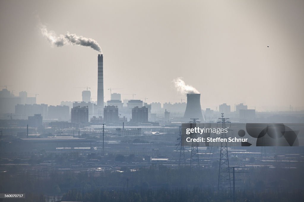 Air pollution symbol picture China city view