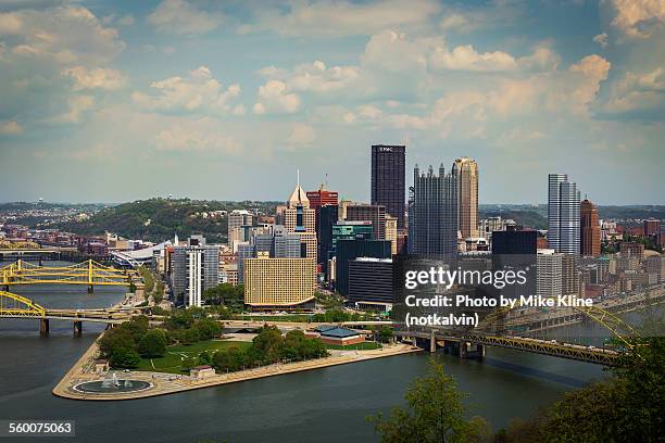 pittsburgh from mt. washington - pittsburgh ストックフォトと画像