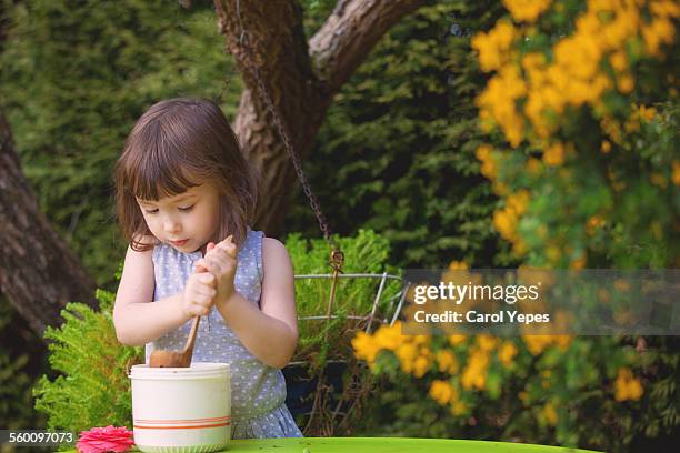 little girl playing outdoors - carol cook stock pictures, royalty-free photos & images