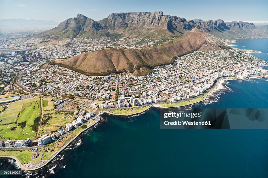 South Africa, aerial view of Cape Town