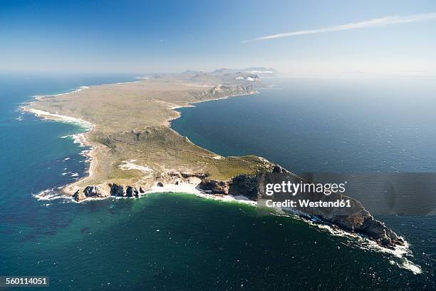 south africa, cape peninsula, aerial view of cape of good hope - cape peninsula stock pictures, royalty-free photos & images