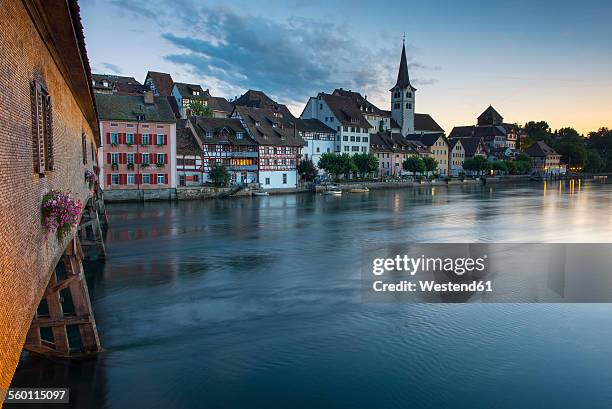 switzerland, diessenhofen at river rhine - diessenhofen stock pictures, royalty-free photos & images