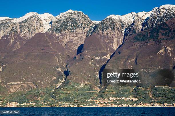 italy, veneto, brenzone, lake garda, monte baldo and villages cassone, assenza and sommavilla - assenza stock pictures, royalty-free photos & images