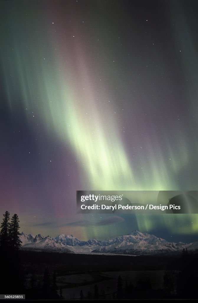 Pastel aurora above Mount McKinley