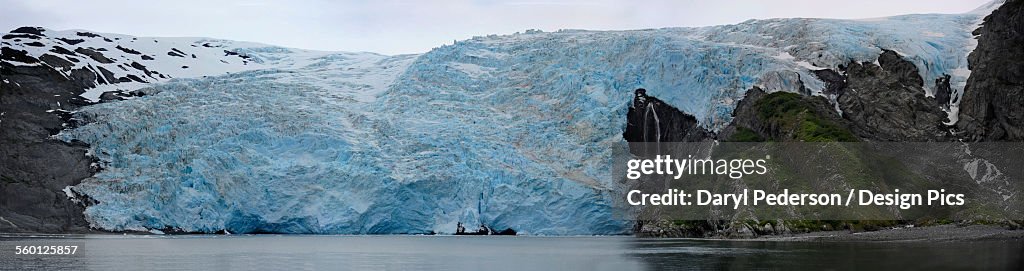Glacier and shoreline of a lake