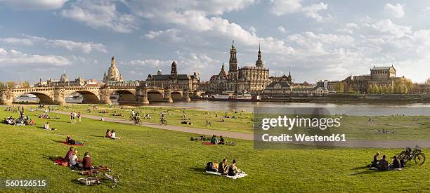 germany, saxony, dresden, historic city center at river elbe - dresden photos et images de collection