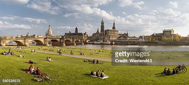 germany, saxony, dresden, historic city center at river elbe - saxony stock pictures, royalty-free photos & images