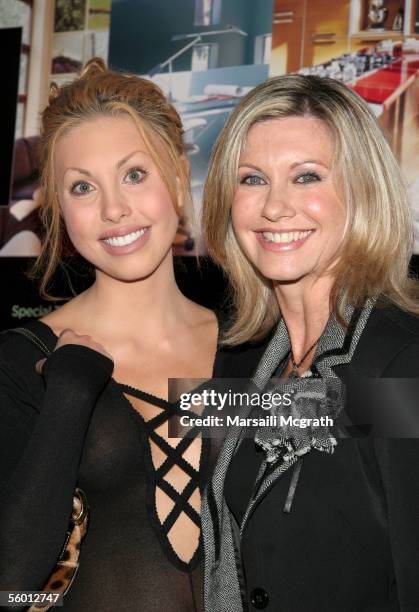 Actress Olivia Newton John and her daughter Chloe Newton John attends the Los Angeles Magazine's design house 2005 party: The Green Home Gala on...