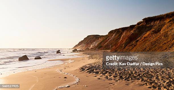 gay head public beach at sunset - gay head cliff stock pictures, royalty-free photos & images