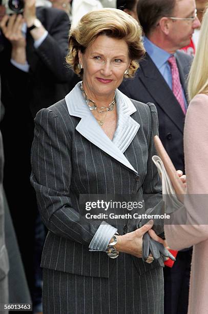 Queen Sonja of Norway attends a literary luncheon at The Groucho Club as part of her 3 day visit to the UK to mark 100 years of Norway's independence...