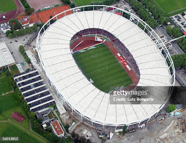 Birds eye view of the Gottlieb Daimler Stadium during the Bundesliga match between VfB Stuttgart and FC Bayern Munich on May 21, 2005 in Stuttgart,...