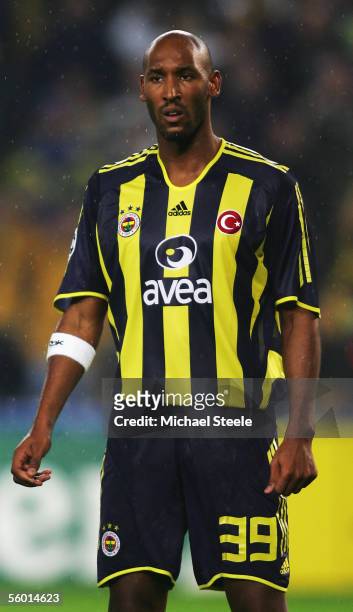 Nicolas Anelka of Fenerbache in action during the Uefa Champions League Group E match between Fenerbahce and Schalke 04 at the Sukru Saracoglu...