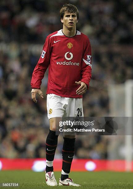 Gerard Pique of Manchester United in action during the Carling Cup third round match between Manchester United and Barnet at Old Trafford on October...