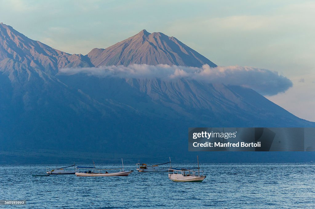 Some little boats in Rinca, Indonesia