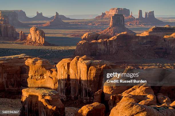 view of monument valley from hunts mesa - hunts mesa bildbanksfoton och bilder