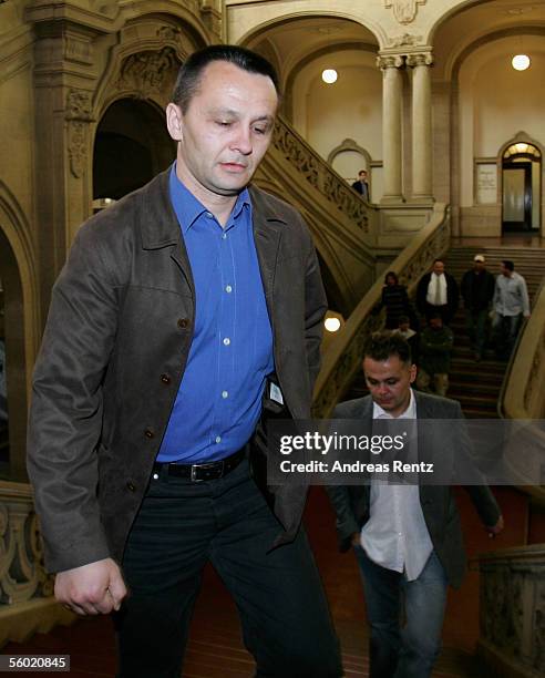 Milan Sapina and his brother Filip Sapina arrive at fourth day of the district court hearing regarding the football betting scandal on October 27,...