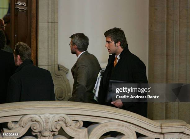 Former referee Robert Hoyzer arrives at fourth day of his trial at court as the football betting scandal hearing against Hoyzer at county court on...