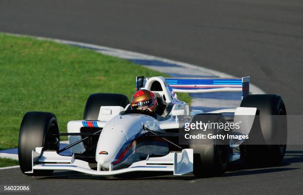 Alex Caffi of Italy in action during testing for the Grand Prix Masters Series at Silverstone Circuit on October 27, 2005 in Silverstone, England