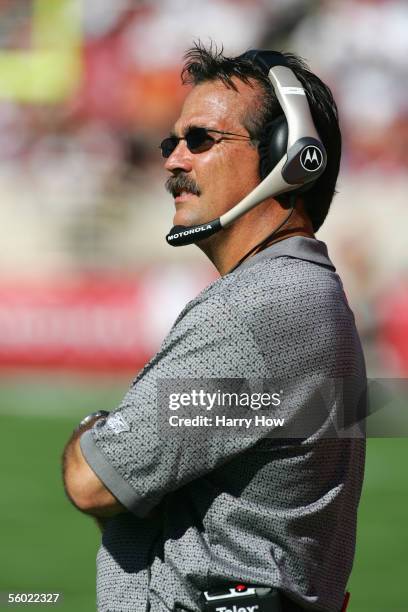 Head Coach Jeff Fisher of the Tennessee Titans on the sidelines against the Arizona Cardinals during the second quarter at Sun Devil Stadium on...