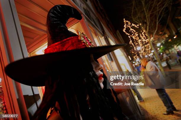 Halloween costume is seen on a mannequin in the main pedestrian mall in a town where, back in 1692 witch trials took place, October 27, 2005 in...