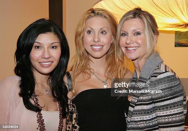 Jewelry Designer Mimi So, Chloe Newton-John and actress Olivia Newton-John attend the Los Angeles Magazine's design house 2005 party: The Green Home...
