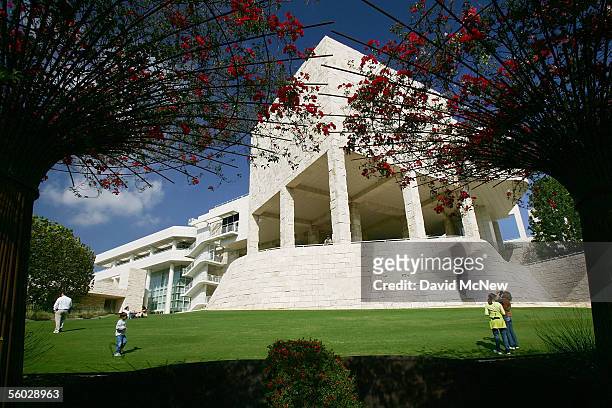 The Garden Terrace Cafe and part of the lawns of the Central Garden of the Getty Center are seen October 28, 2005 in Los Angeles, California. The J....