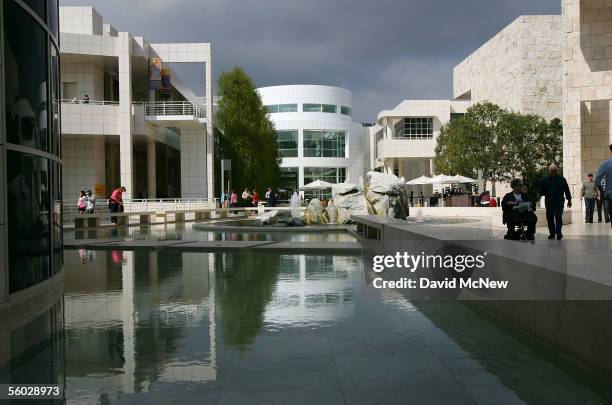 The Central Garden of the Getty Center is seen October 28, 2005 in Los Angeles, California. The J. Paul Getty Museum?s recently departed antiquities...