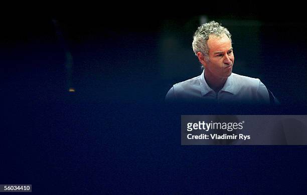 John McEnroe of U.S.A. Looks frustrated while in action during the final of the Deichmann Champions Trophy against Goran Ivanisevic of Croatia at the...