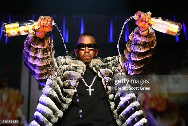 Rapper Sean "P. Diddy" Combs performs onstage during Power 105.1's "Powerhouse 2005: Operation Takeover" at the Continental Airlines Arena on October...