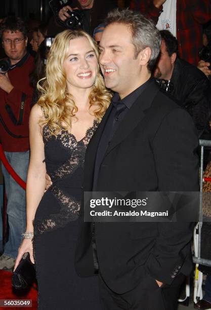 Actress Kate Winslet and her husband producer Sam Mendes attend the Universal Pictures New York premiere of "Jarhead" in Ziegfeld Theatre October 30,...