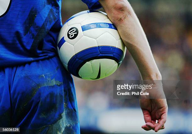 Asier Del Horno of Chelsea holds the match ball during the FA Barclays Premiership match between Chelsea and Blackburn Rovers at Stamford Bridge on...