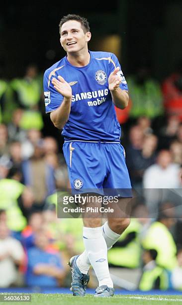 Frank Lampard of Chelsea celebrates during the FA Barclays Premiership match between Chelsea and Blackburn Rovers at Stamford Bridge on October 29,...