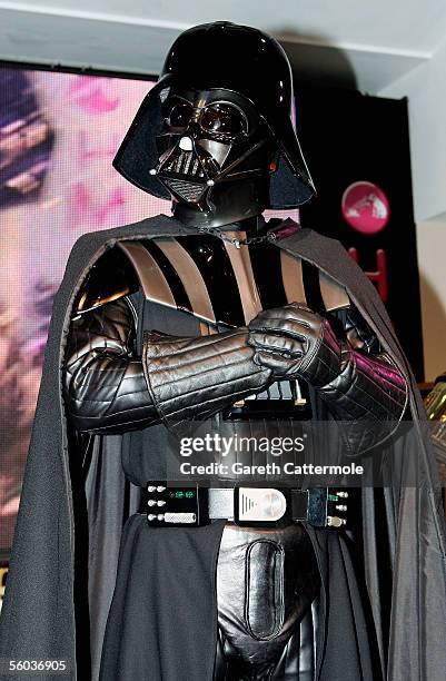 Darth Vader poses at the Anthony Daniels DVD signing of the latest DVD in the collection, "Star Wars Episode III: Revenge Of The Sith" at HMV Oxford...