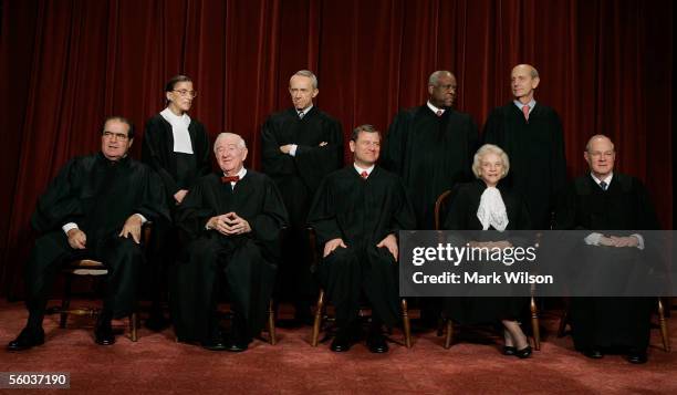 Justice Antonin Scalia, Justice John Paul Stevens, Chief Justice John G. Roberts, Justice Sandra Day O'Connor, Justice Anthony M. Kennedy, Justice...