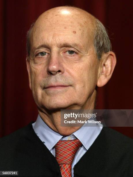 Justice Stephen G. Breyer poses for photographers at the U.S. Supreme Court October 31, 2005 in Washington DC. Earlier in the day U.S. President...