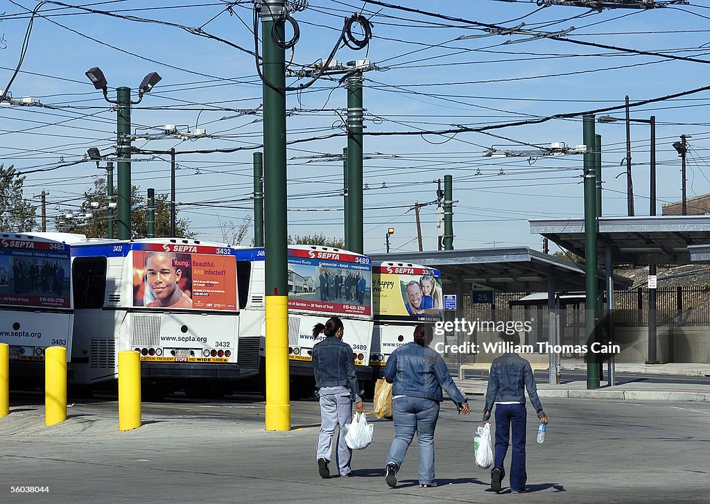 Transit Union Pedestrians walk through a deserted Southeastern Pennsylvania... News ...