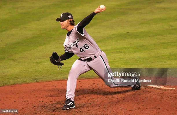 Neal Cotts of the Chicago White Sox pitches during Game Four of the Major League Baseball World Series against the Houston Astros at Minute Maid Park...