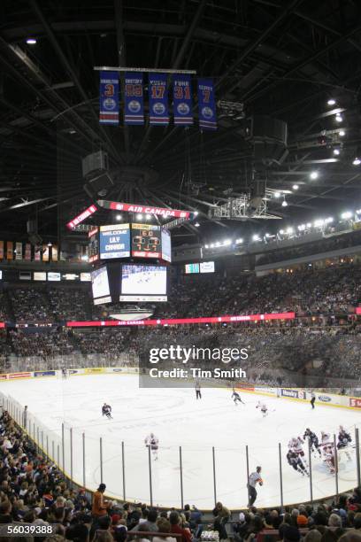 General view of the game between the Edmonton Oilers and the Phoenix Coyotes on October 18, 2005 at Rexall Place in Edmonton, Alberta, Canada. The...