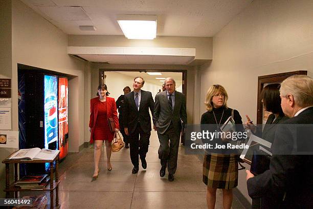 Samuel A. Alito walks with Jamie Brown , Special Assistant to the President for Legislative Affairs, and Dan Coats , former Indiana Republican...