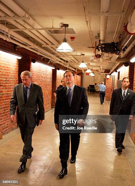 Samuel A. Alito walks with Dan Coats , former Indiana Republican Senator to a meeting with Senator Tim Johnson November 1, 2005 on Capitol Hill in...