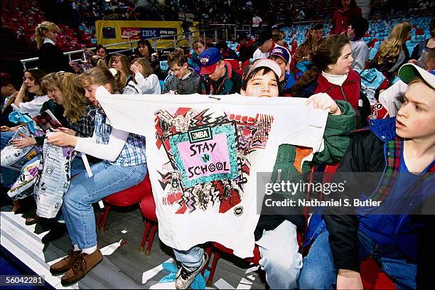 Young NBA fans enjoy a Sis Celebration event during the NBA All-Star weekend festivities on February 11, 1994 at the Target Center in Minneapolis,...