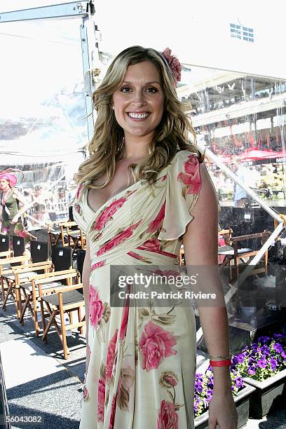 Actress/Model Kate Fischer attends as a judge the Fashions on the Field at The Melbourne Cup at Flemington Racecourse November 1, 2005 in Melbourne,...