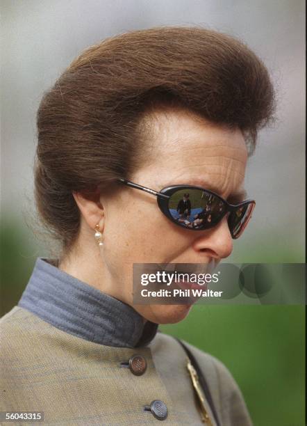 Princess Annes wears her Adidais sunglasses during a parade by youth members of the order of St John, at Aucklands Aotea Square.