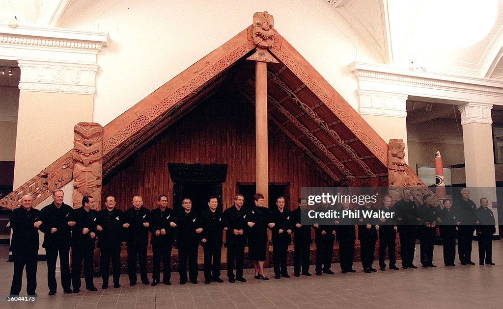 APEC leaders line up for the offical photograph in