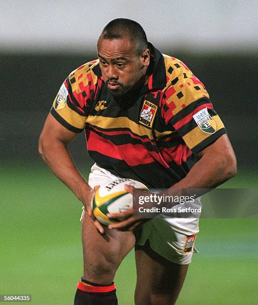 Chiefs Jonah Lomu against the Hurricanes in the Super 12 match at Rugby Park, New Plymouth, Friday. The Chiefs won 2421.