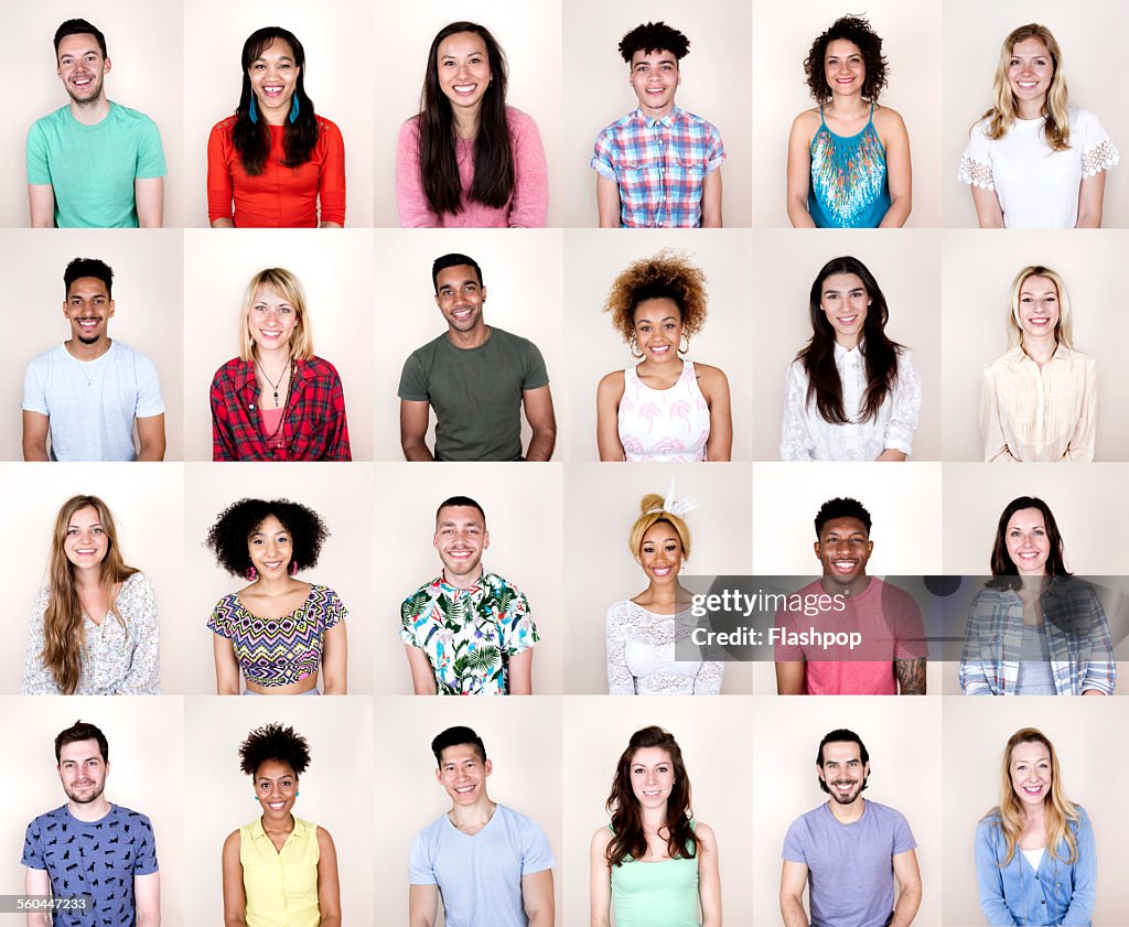 Group portrait of people smiling