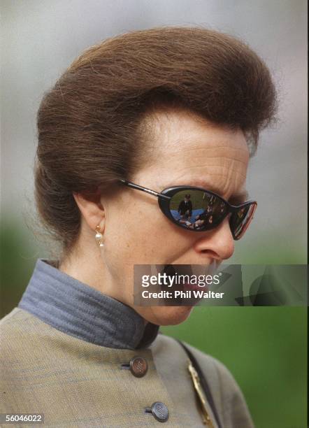 Princess Annes wears her Adidais sunglasses during a parade by youth members of the order of St John, at Aucklands Aotea Square.