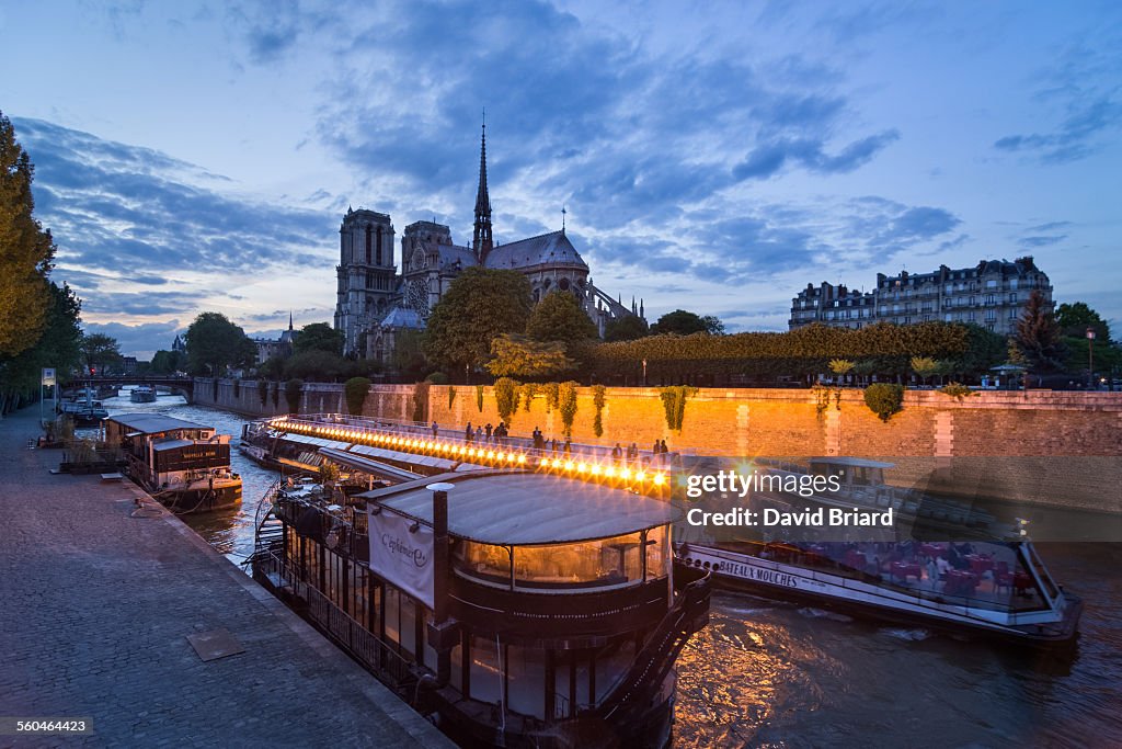 Boats near Notre-Dame